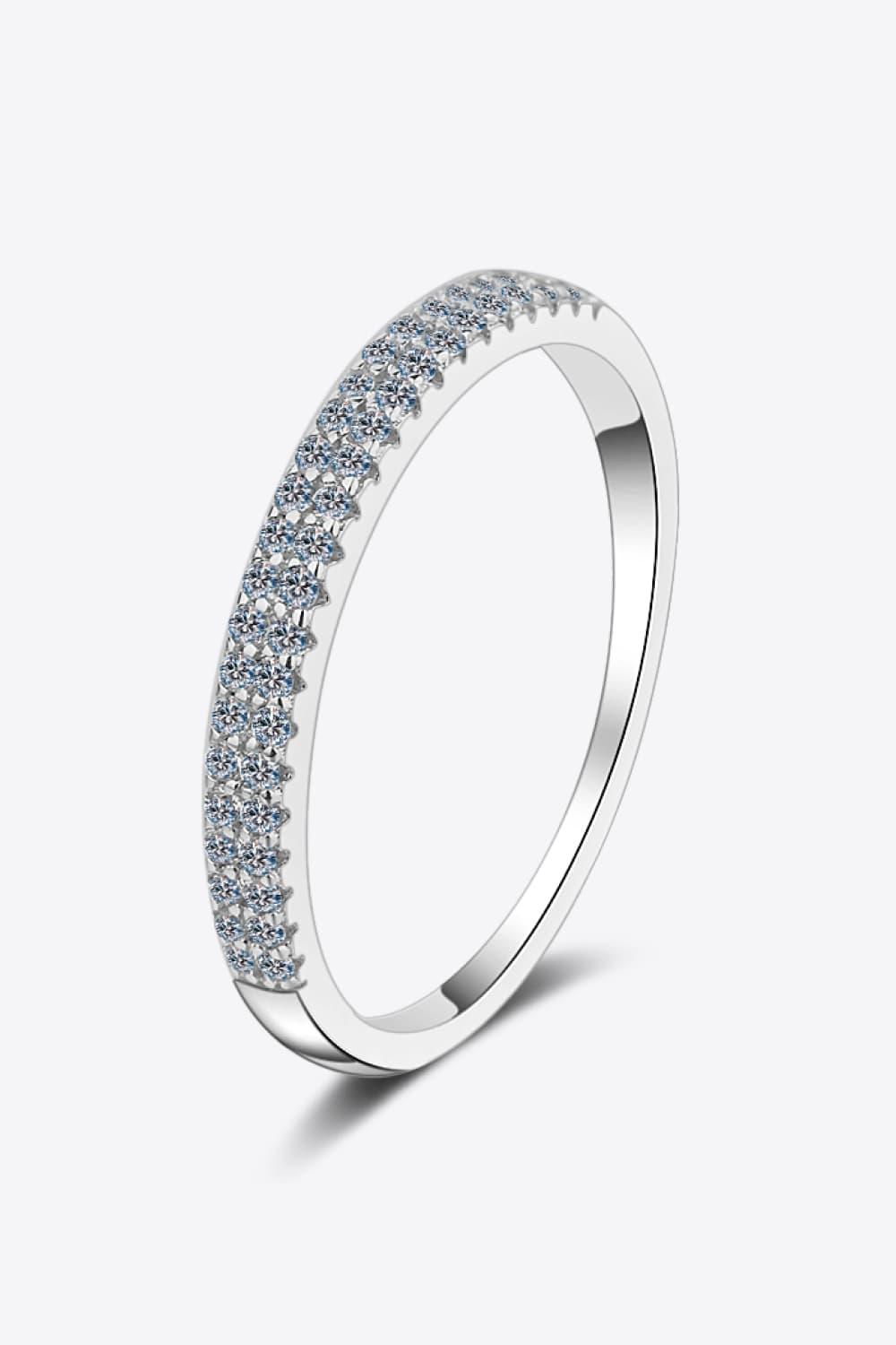 Moissanite 925 Sterling Silver Half-Eternity Ring Carauana Store