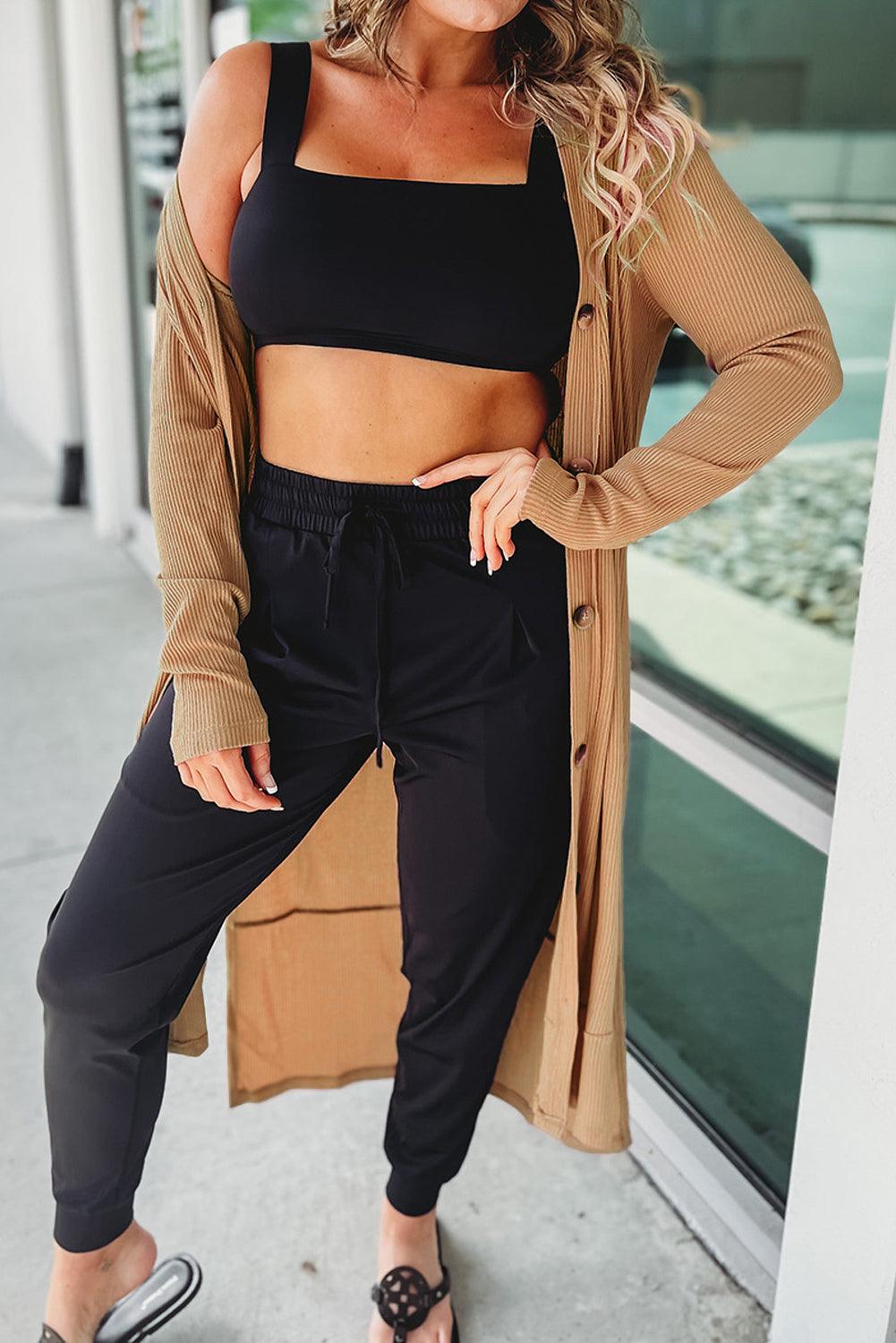 Button Up High-Low Long Sleeve Slit Cardigan Carauana Store