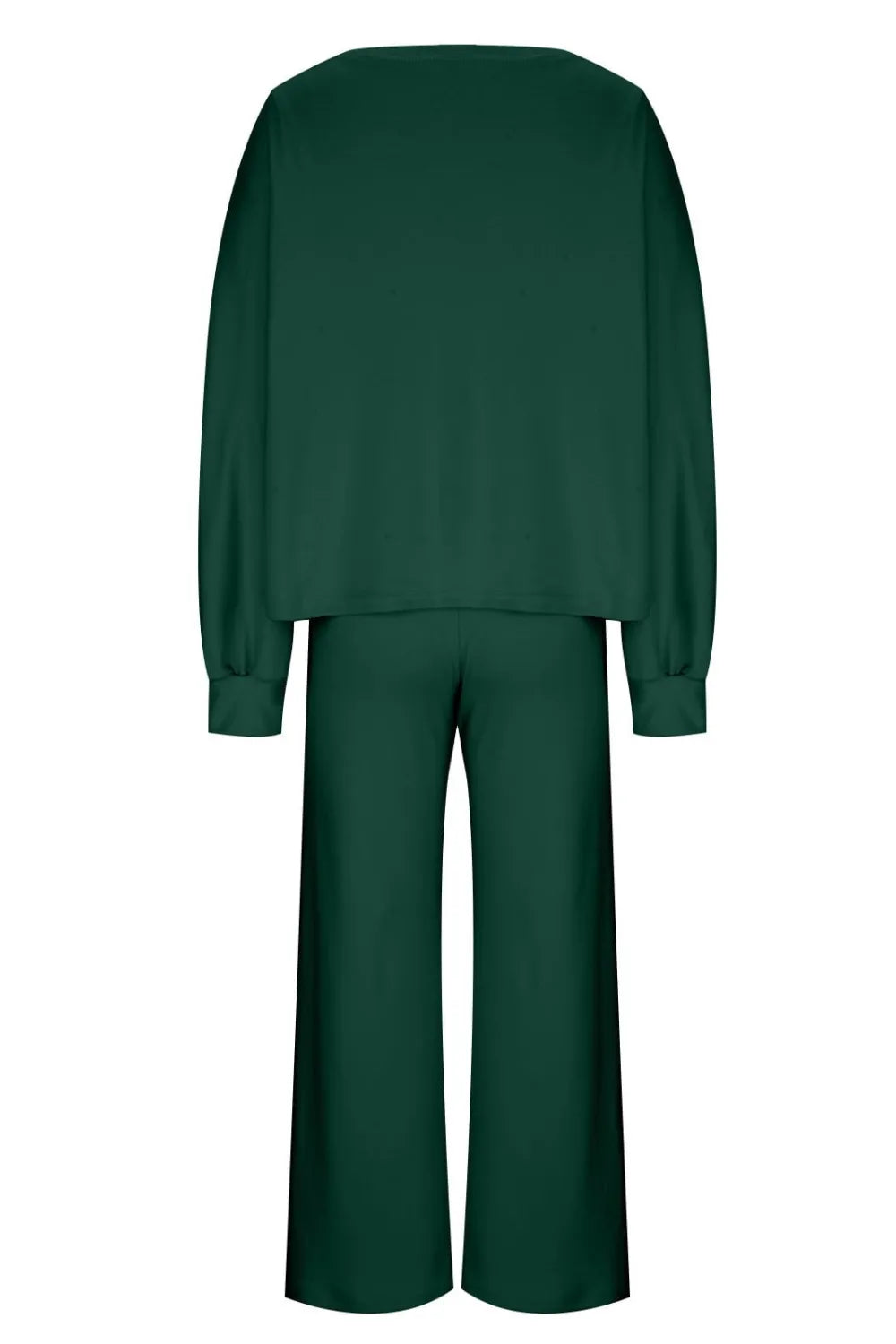 Round Neck Long Sleeve Top and Pants Set Carauana Store
