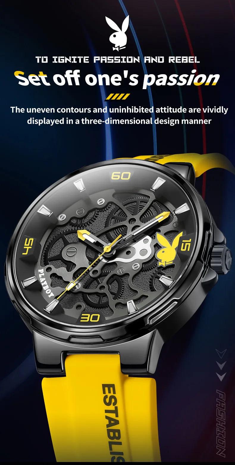 American PlayBoy Fashion Casual Men's Watch - Luxury Waterproof Luminous Quartz Wristwatch High Quality Carauana Store