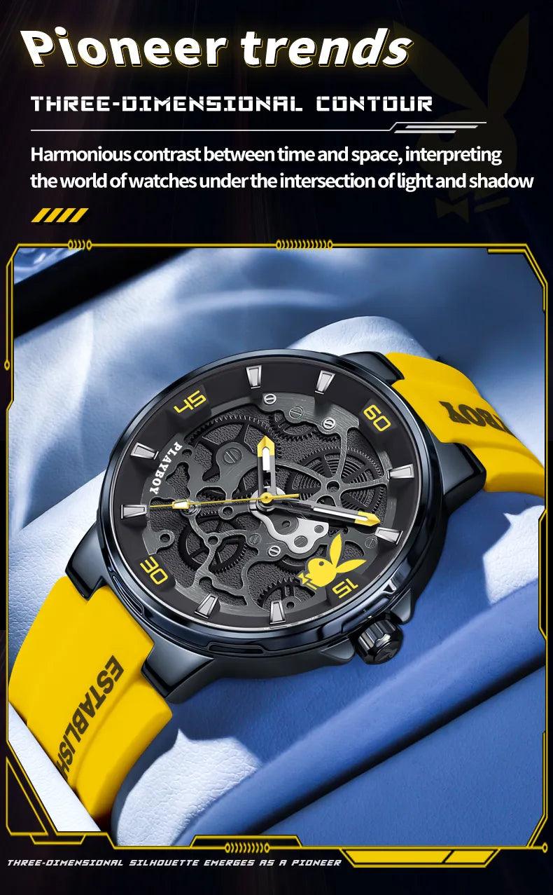 American PlayBoy Fashion Casual Men's Watch - Luxury Waterproof Luminous Quartz Wristwatch High Quality Carauana Store