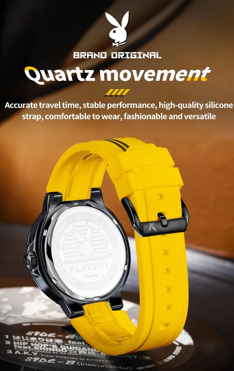 American PlayBoy Fashion Casual Men's Watch - Luxury Waterproof Luminous Quartz Wristwatch High Quality Carauana Store