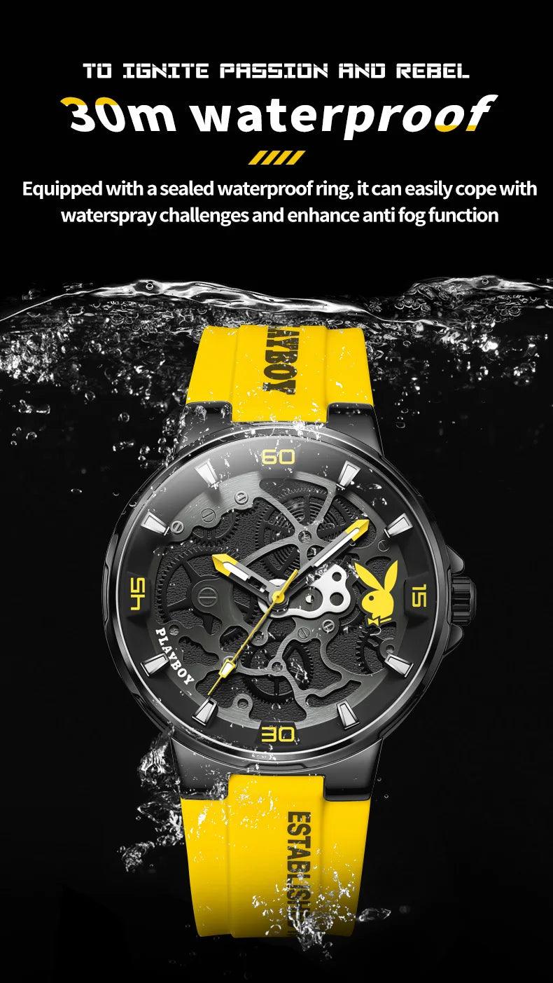 American PlayBoy Fashion Casual Men's Watch - Luxury Waterproof Luminous Quartz Wristwatch High Quality Carauana Store