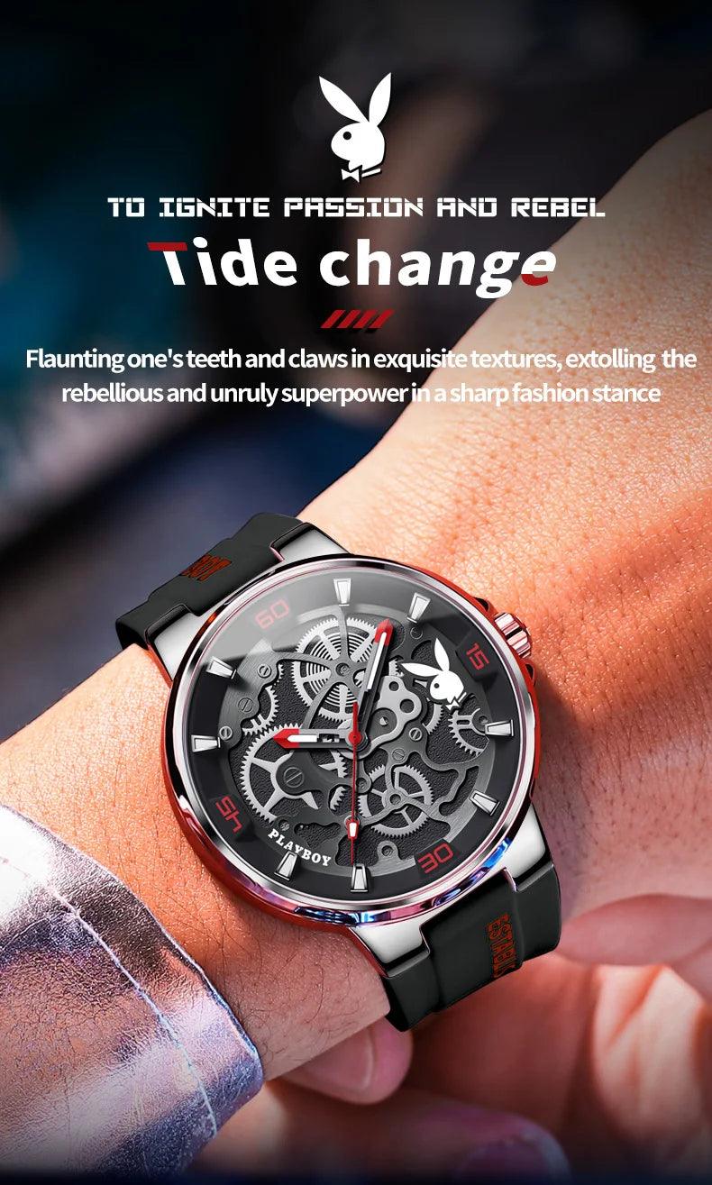 American PlayBoy Fashion Casual Men's Watch - Luxury Waterproof Luminous Quartz Wristwatch High Quality Carauana Store