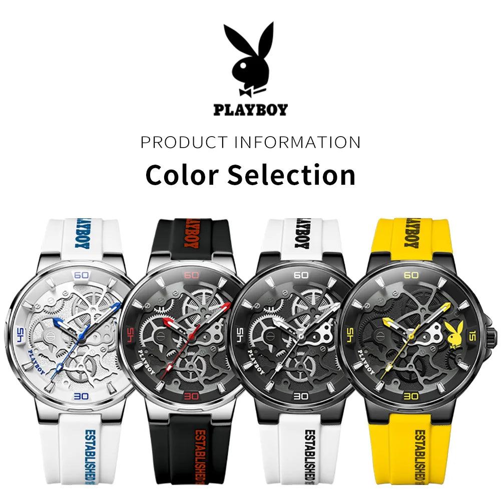American PlayBoy Fashion Casual Men's Watch - Luxury Waterproof Luminous Quartz Wristwatch High Quality Carauana Store