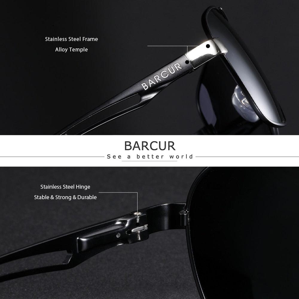 BARCUR Pilot Night View Sunglasses Polarized Carauana Store