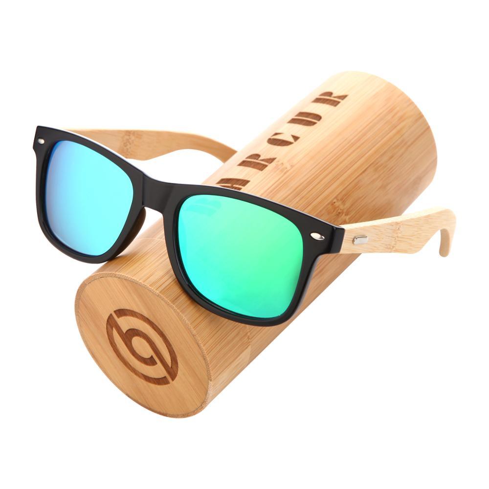 BARCUR Polarized Glasses Bamboo Wood Carauana Store