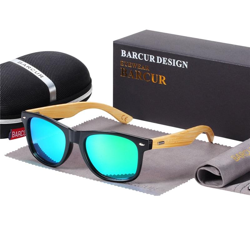 BARCUR Polarized Glasses Bamboo Wood Carauana Store
