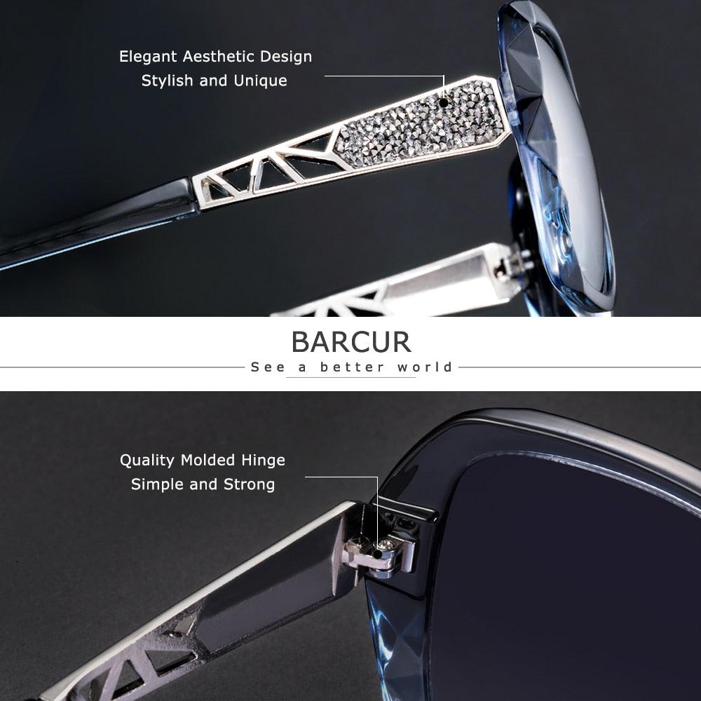 BARCUR Polarized Sunglasses UV400 Lady Fashion Gradient Carauana Store