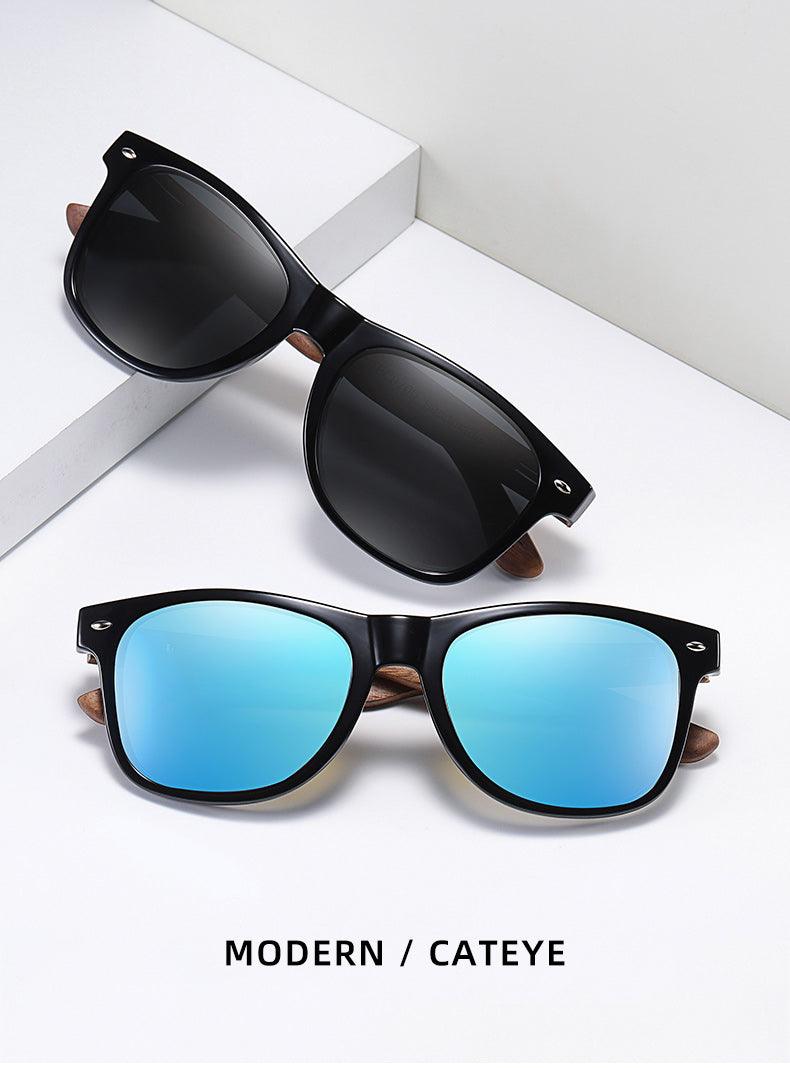 BARCUR Sunglasses Anti Blue Night Vision Mirror Free Wood Box Carauana Store