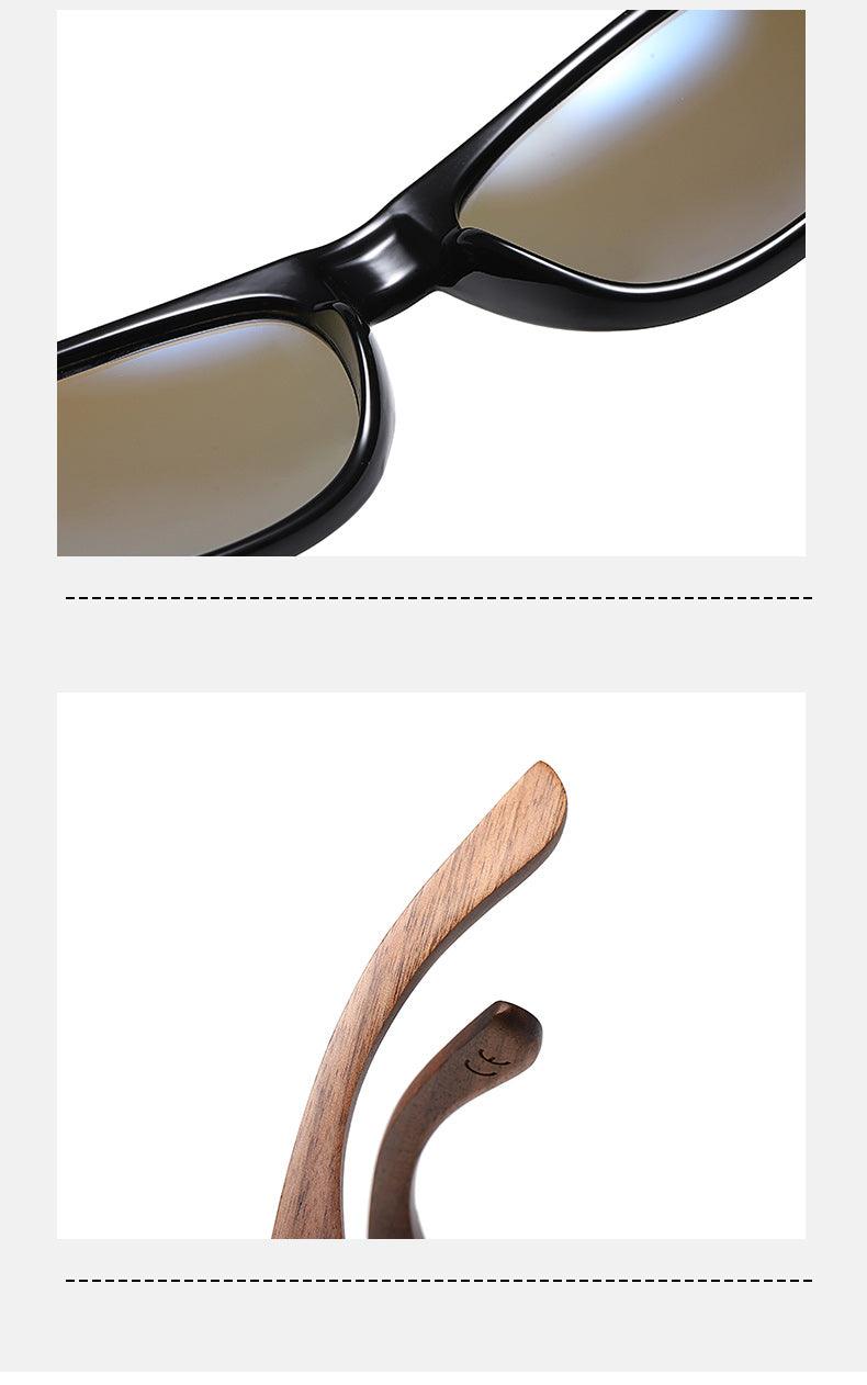 BARCUR Sunglasses Anti Blue Night Vision Mirror Free Wood Box Carauana Store