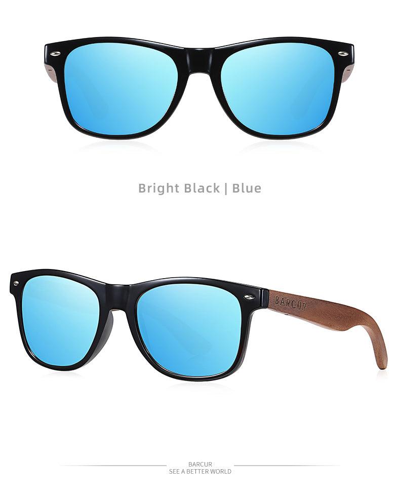 BARCUR Sunglasses Anti Blue Night Vision Mirror Free Wood Box Carauana Store