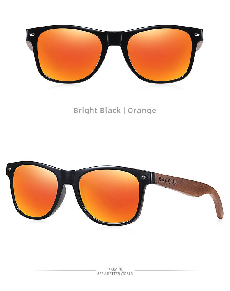 BARCUR Sunglasses Anti Blue Night Vision Mirror Free Wood Box Carauana Store