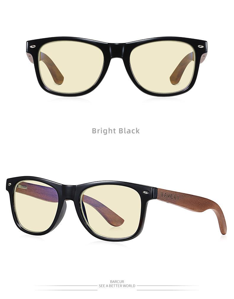 BARCUR Sunglasses Anti Blue Night Vision Mirror Free Wood Box Carauana Store