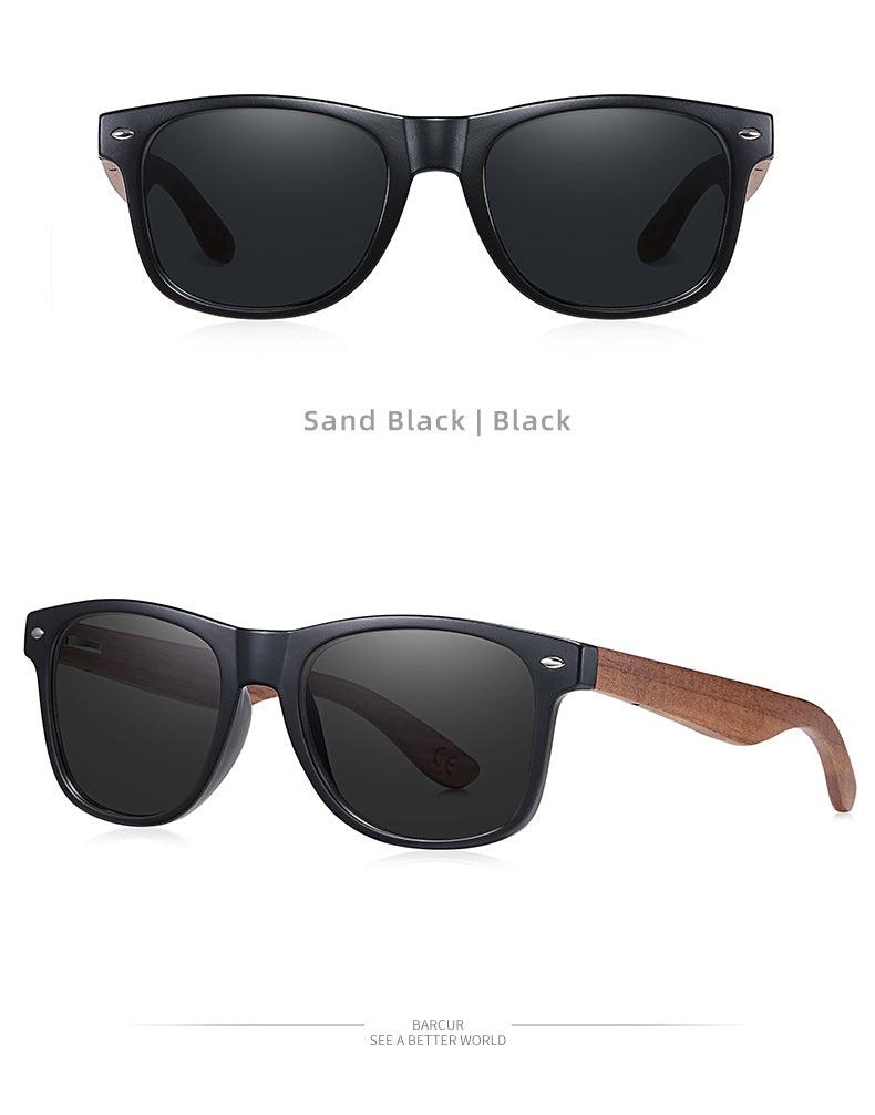 BARCUR Sunglasses Anti Blue Night Vision Mirror Free Wood Box Carauana Store