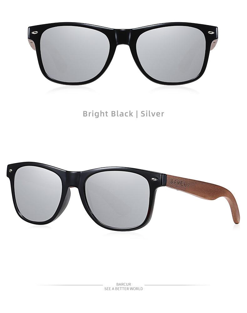 BARCUR Sunglasses Anti Blue Night Vision Mirror Free Wood Box Carauana Store