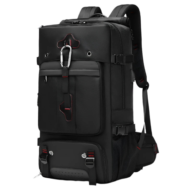 Backpack Waterproof Camping Hiking |Travel  Backpack - Black_front-left