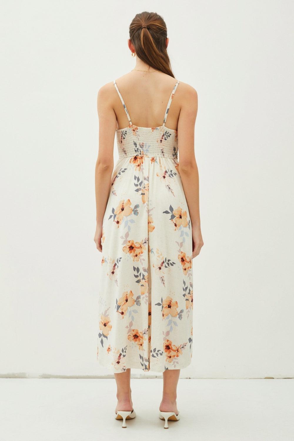 Be Cool Floral Button Down Cami Midi Dress Carauana Store