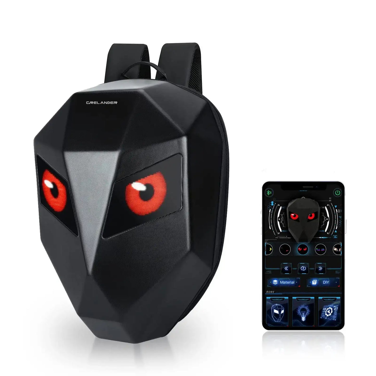 🏍️ CRELANDER Knight LED Motorcycle Laptop Backpack – Waterproof Hard Shell 🎒 CaRaUaNa Fashion