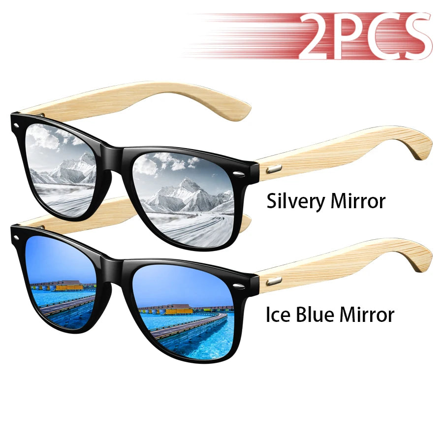 CaRaUaNa Fashion 2-piece sunglasses set with UV400 lenses in Silver and Blue
