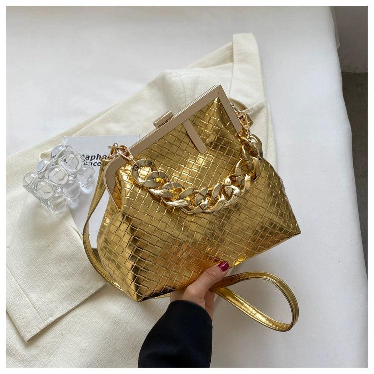 Carauana UNIU SILVER GOLD Knitted Crossbody Bag | Fashion Satchel | NEW 2024 Collection Carauana Store