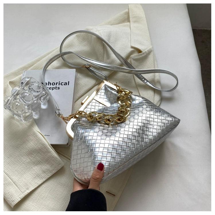 Carauana UNIU SILVER GOLD Knitted Crossbody Bag | Fashion Satchel | NEW 2024 Collection Carauana Store