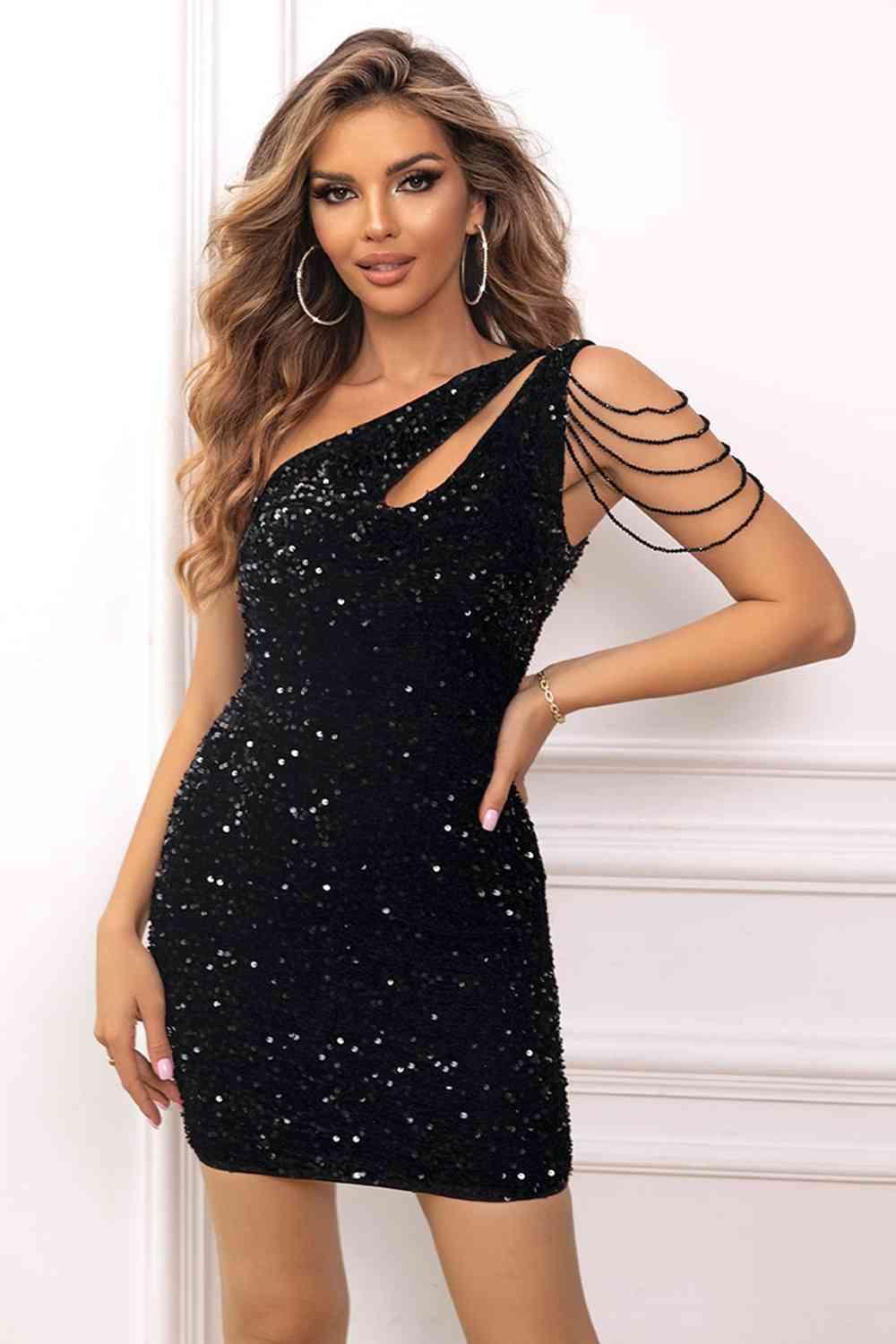 Contrast Sequin Sleeveless Mini Dress Carauana Store