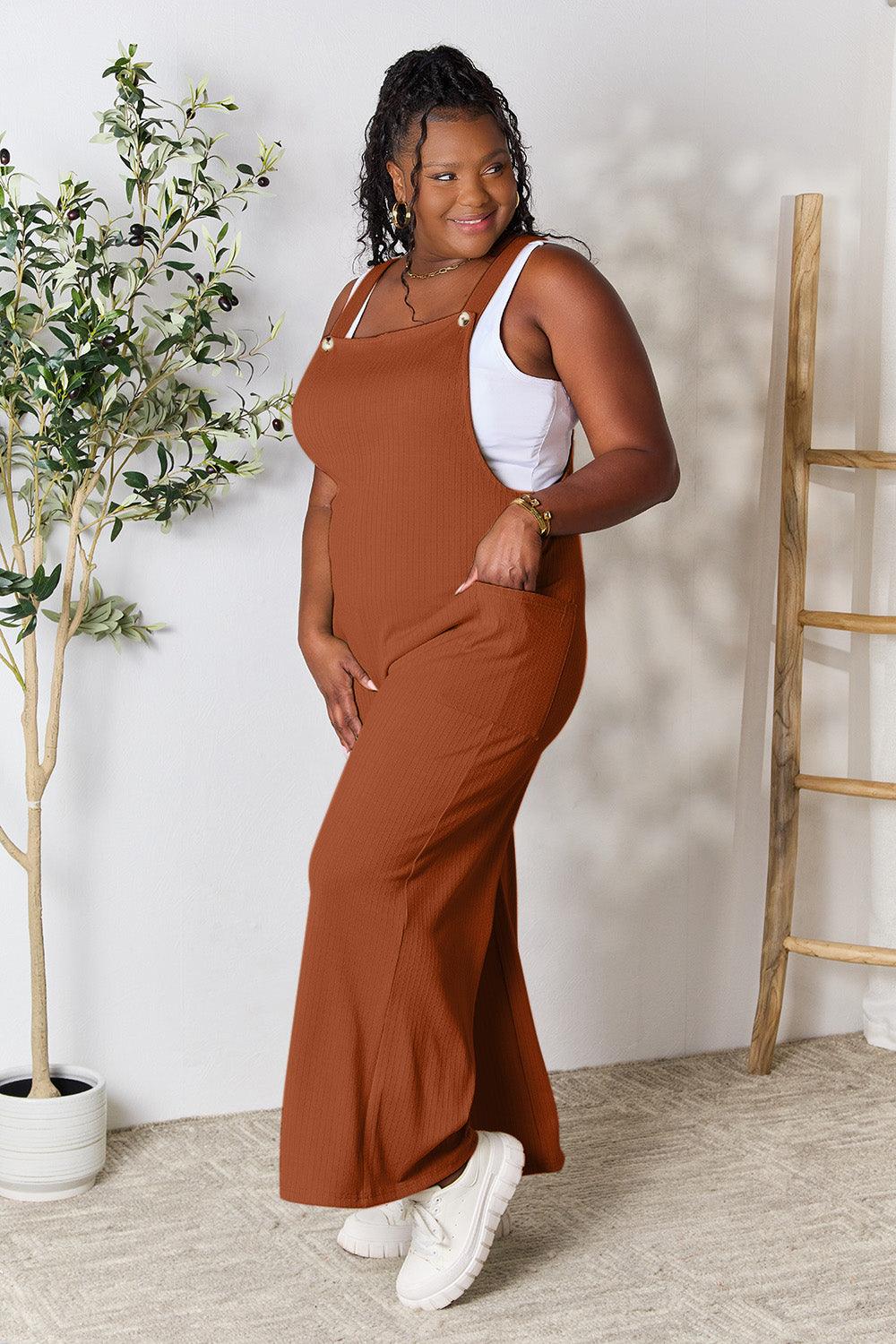 Double Take Full Size Wide Strap Overall with Pockets Carauana Store