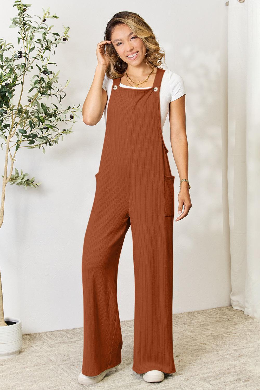 Double Take Full Size Wide Strap Overall with Pockets Carauana Store