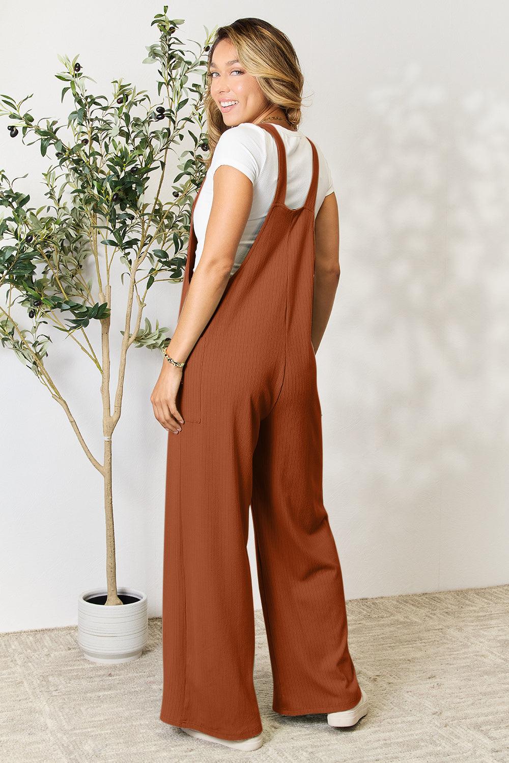 Double Take Full Size Wide Strap Overall with Pockets Carauana Store