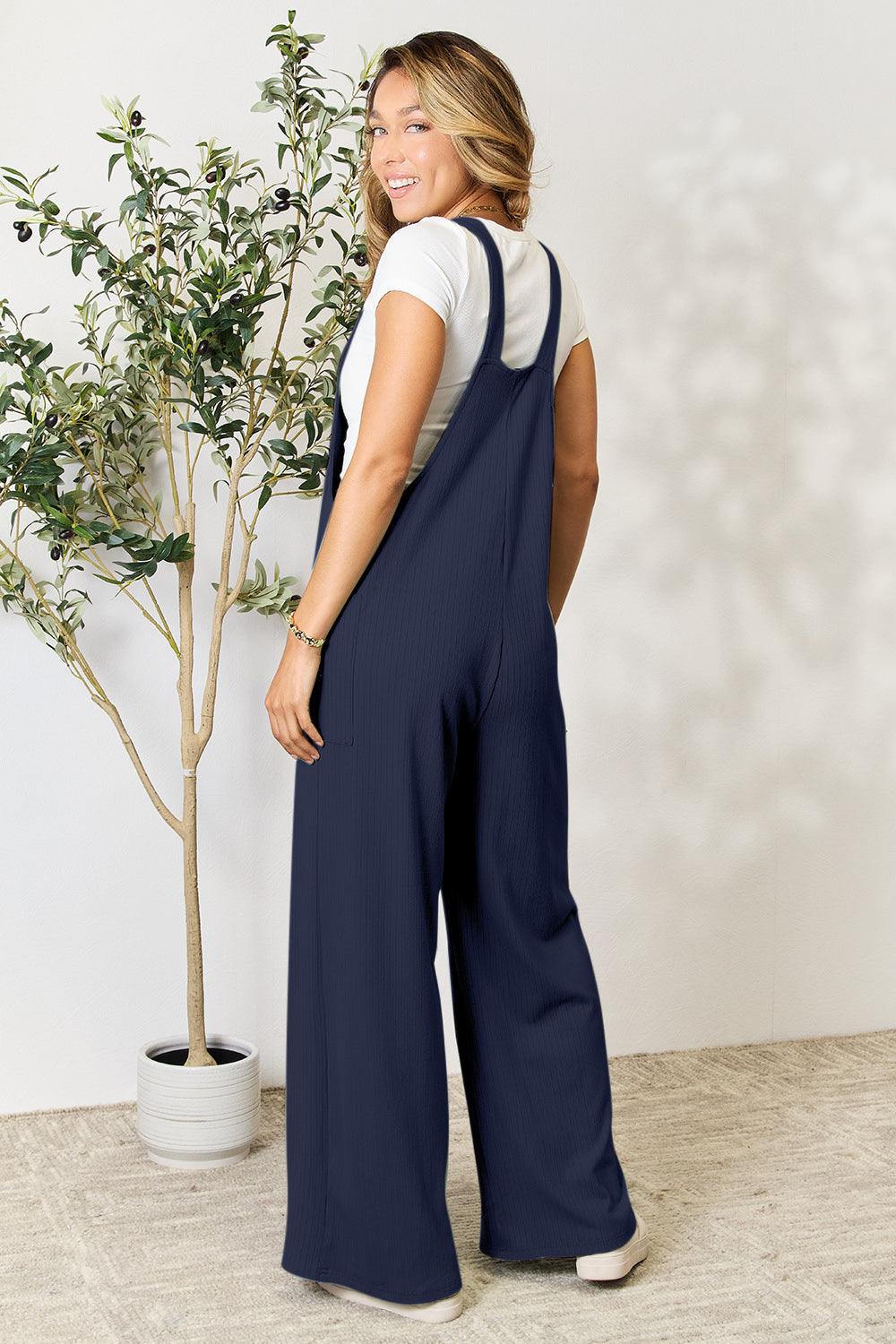 Double Take Full Size Wide Strap Overall with Pockets Carauana Store