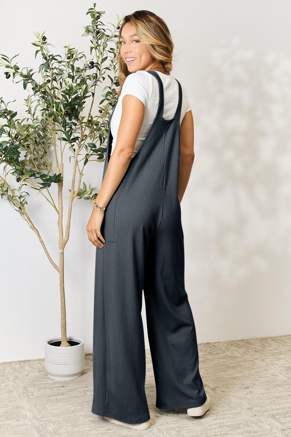 Double Take Full Size Wide Strap Overall with Pockets Carauana Store