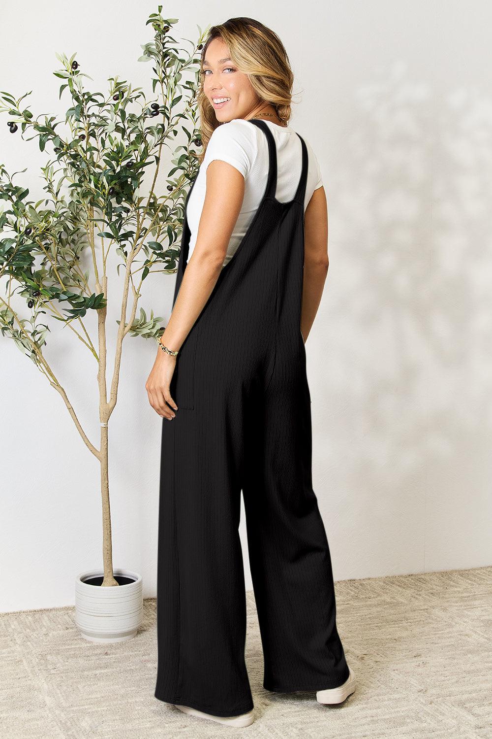 Double Take Full Size Wide Strap Overall with Pockets Carauana Store