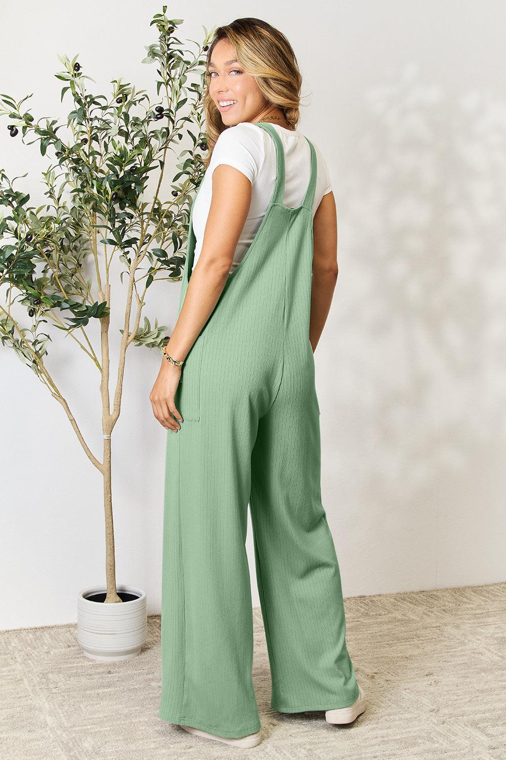 Double Take Full Size Wide Strap Overall with Pockets Carauana Store
