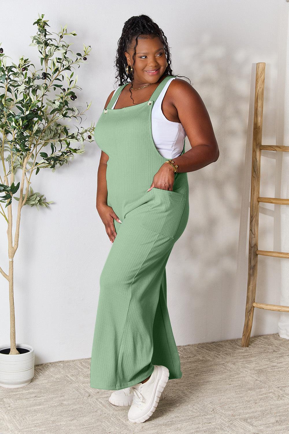 Double Take Full Size Wide Strap Overall with Pockets Carauana Store