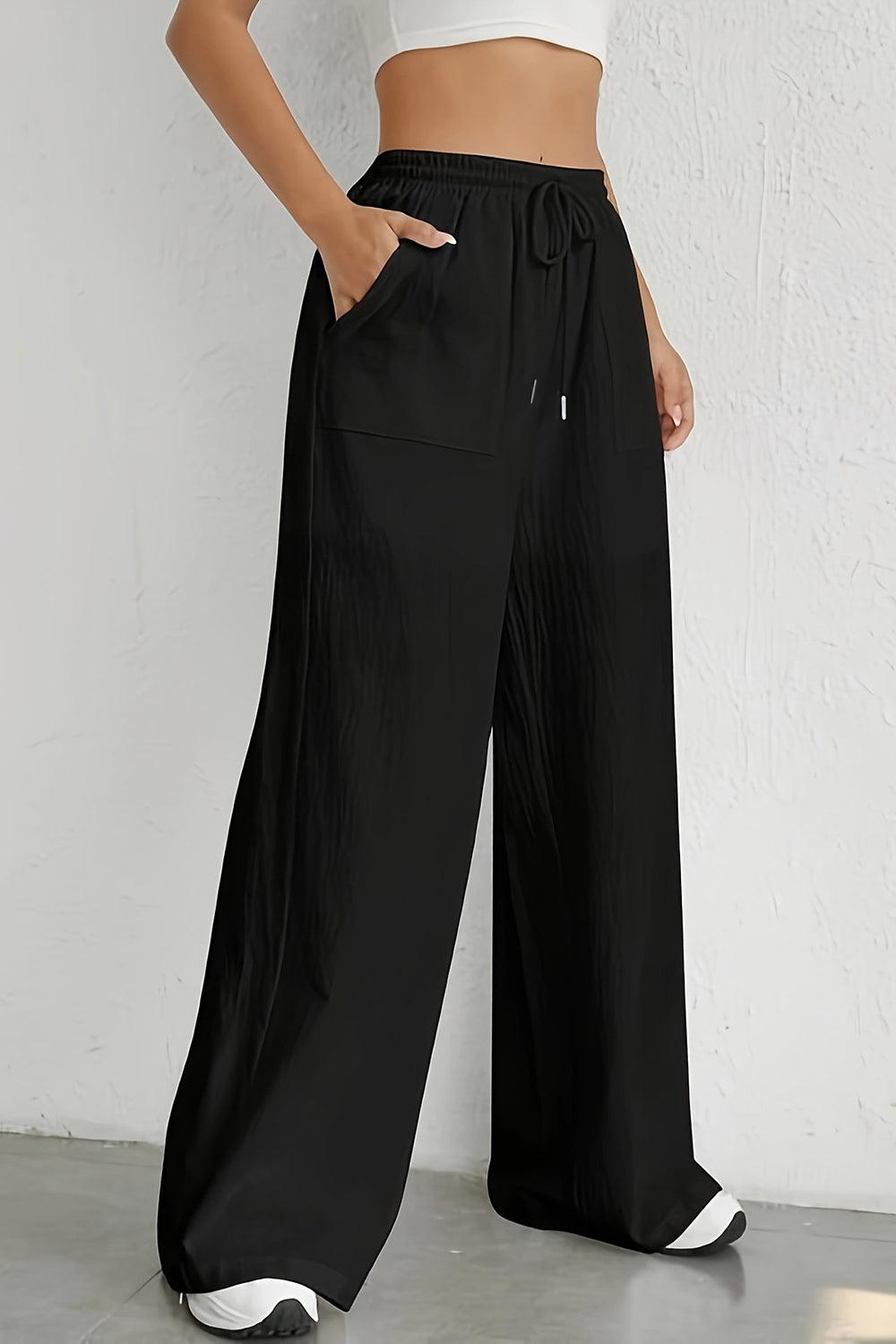 Drawstring Wide Leg Pants Carauana Store