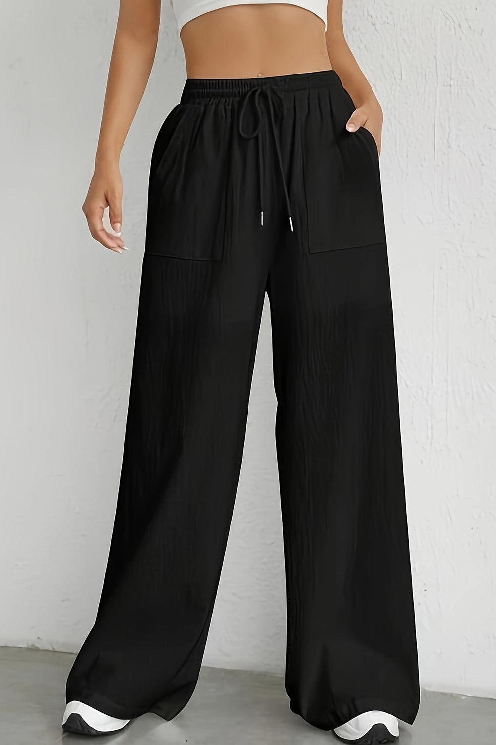 Drawstring Wide Leg Pants Carauana Store