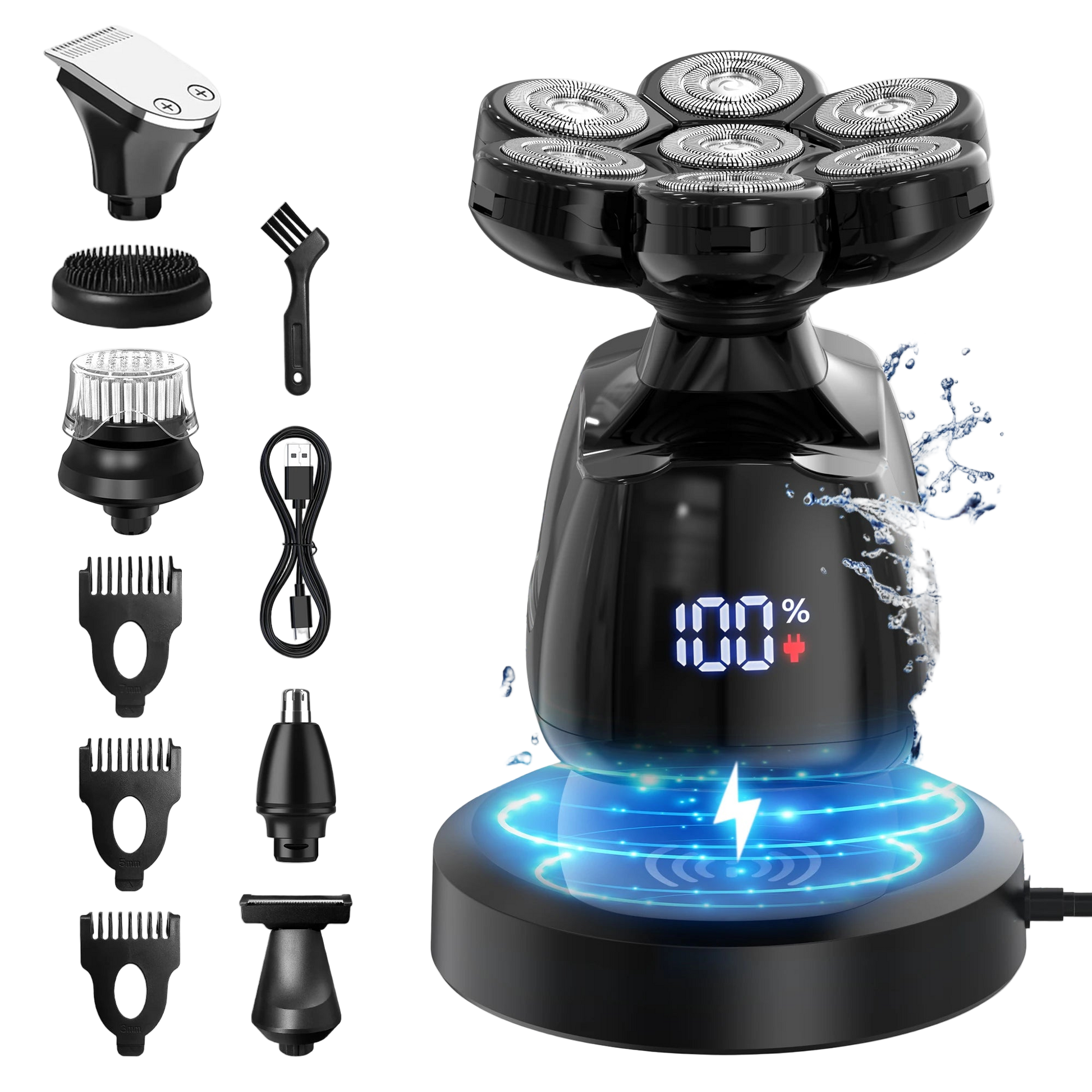 Electric_shaver_with_multiple_attachments_and_charging_base