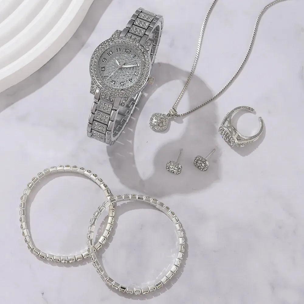 Fashion & Casual Quartz Watch with Rhinestone Bracelet - Elegant Design Carauana Store