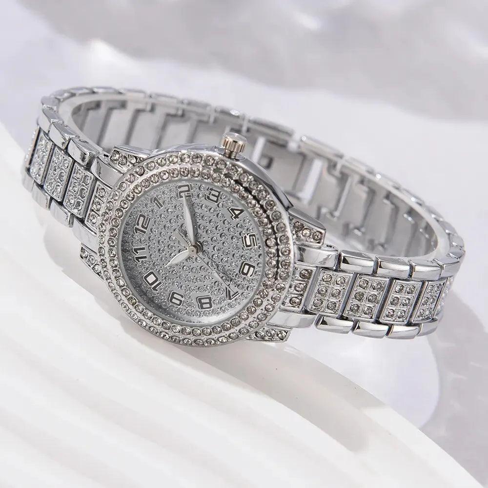 Fashion & Casual Quartz Watch with Rhinestone Bracelet - Elegant Design Carauana Store