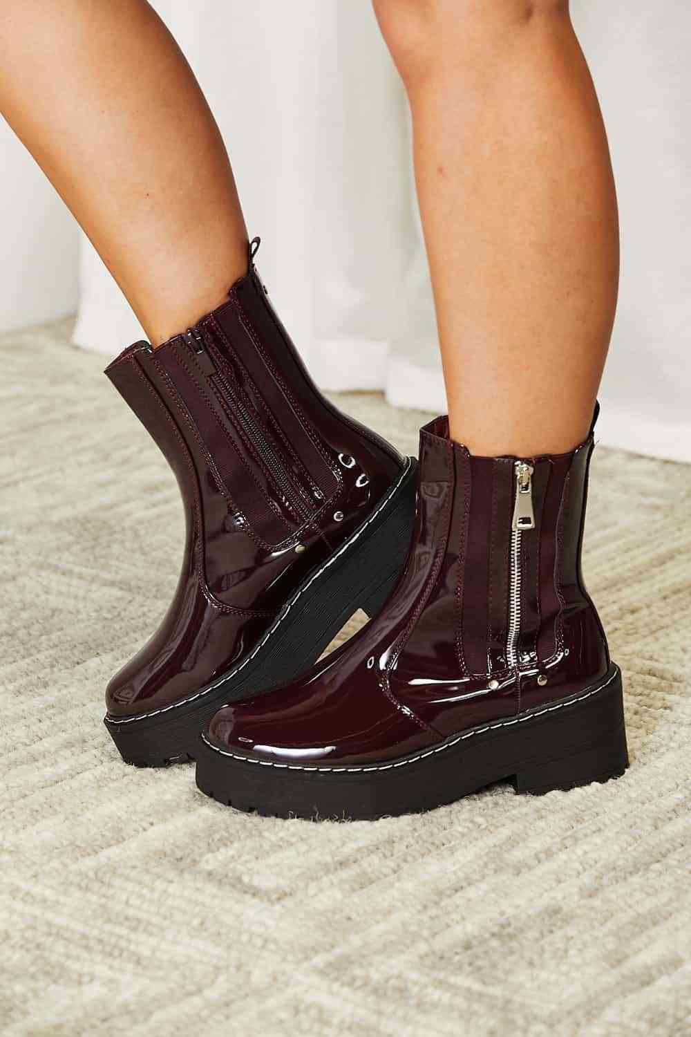 Forever Link Side Zip Platform Boots Carauana Store