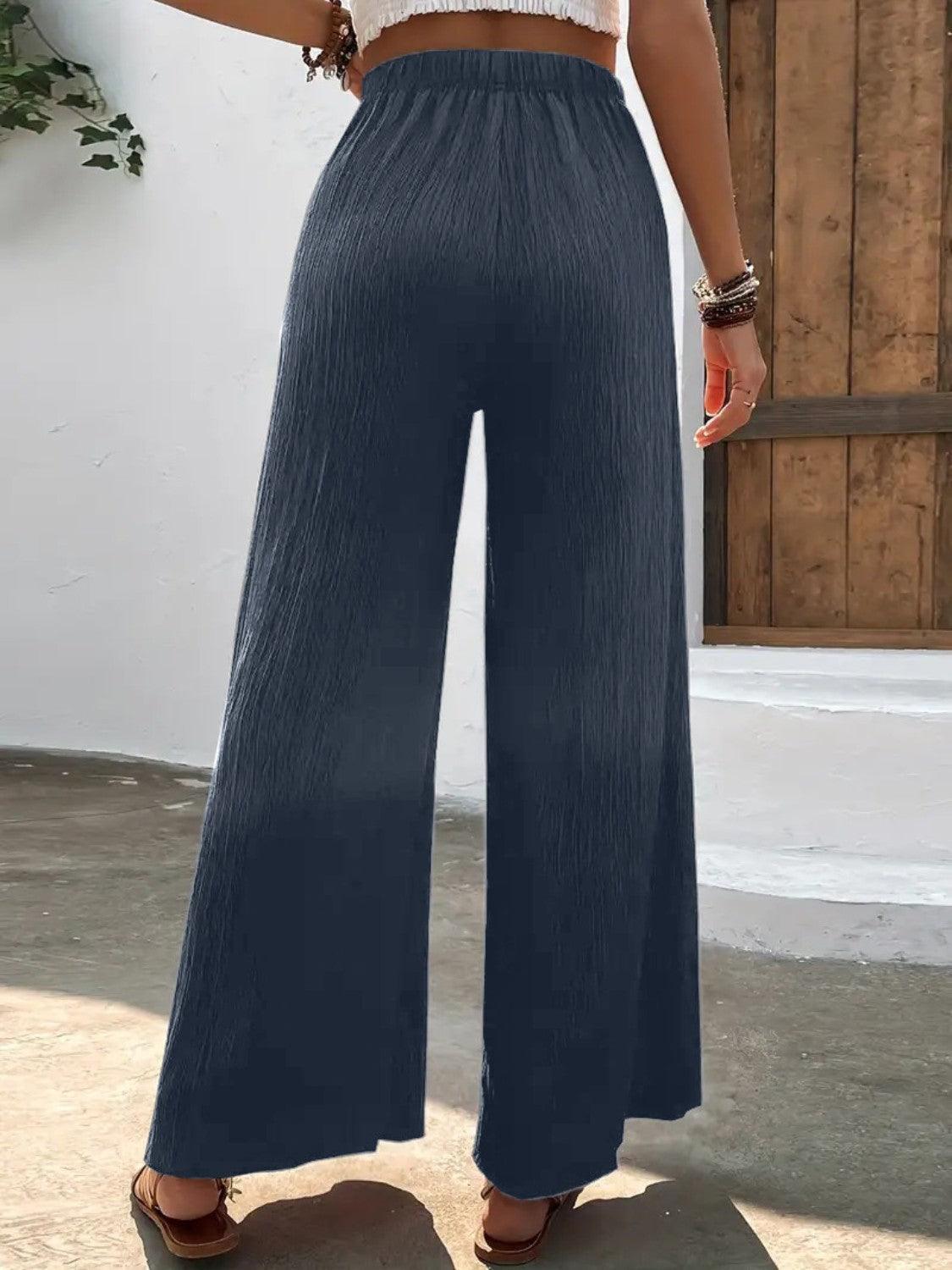 Full Size High Waist Wide Leg Pants Carauana Store