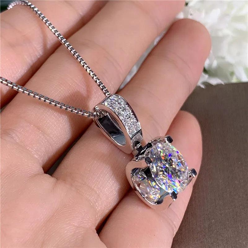 Luxury Fashion Women's Necklace with Big Round Cubic Zirconia Carauana Store