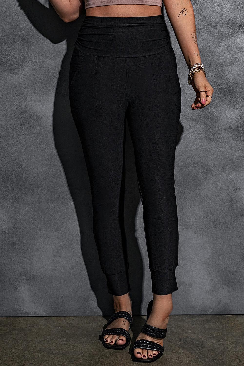 High-Rise Wide Waistband Joggers Carauana Store