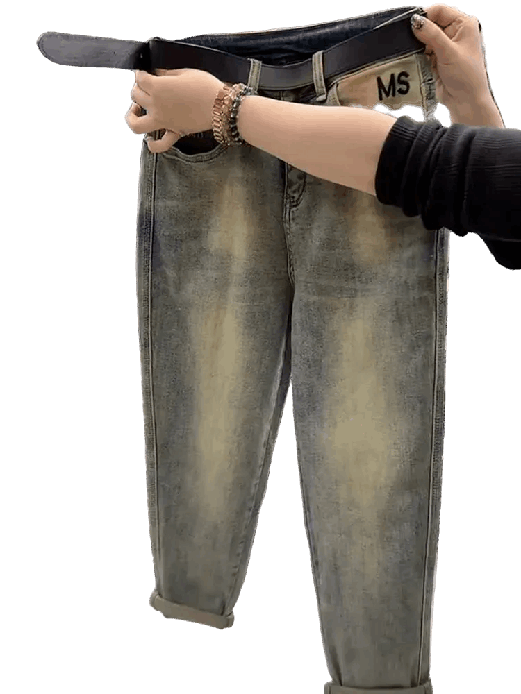 High-Waist Light Wash Loose Harem Jeans for Women 4XL CaRaUaNa Fashion