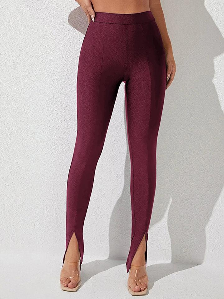 High Waist Slit Skinny Pants Carauana Store