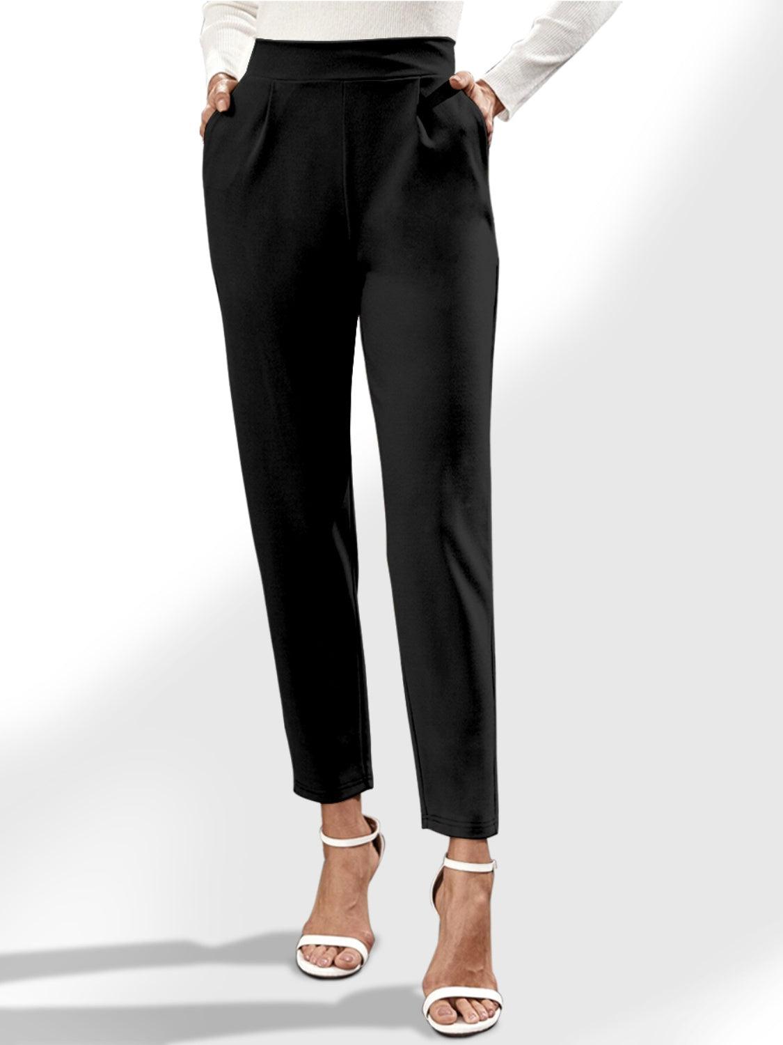 High Waist Straight Pants with Pockets Carauana Store