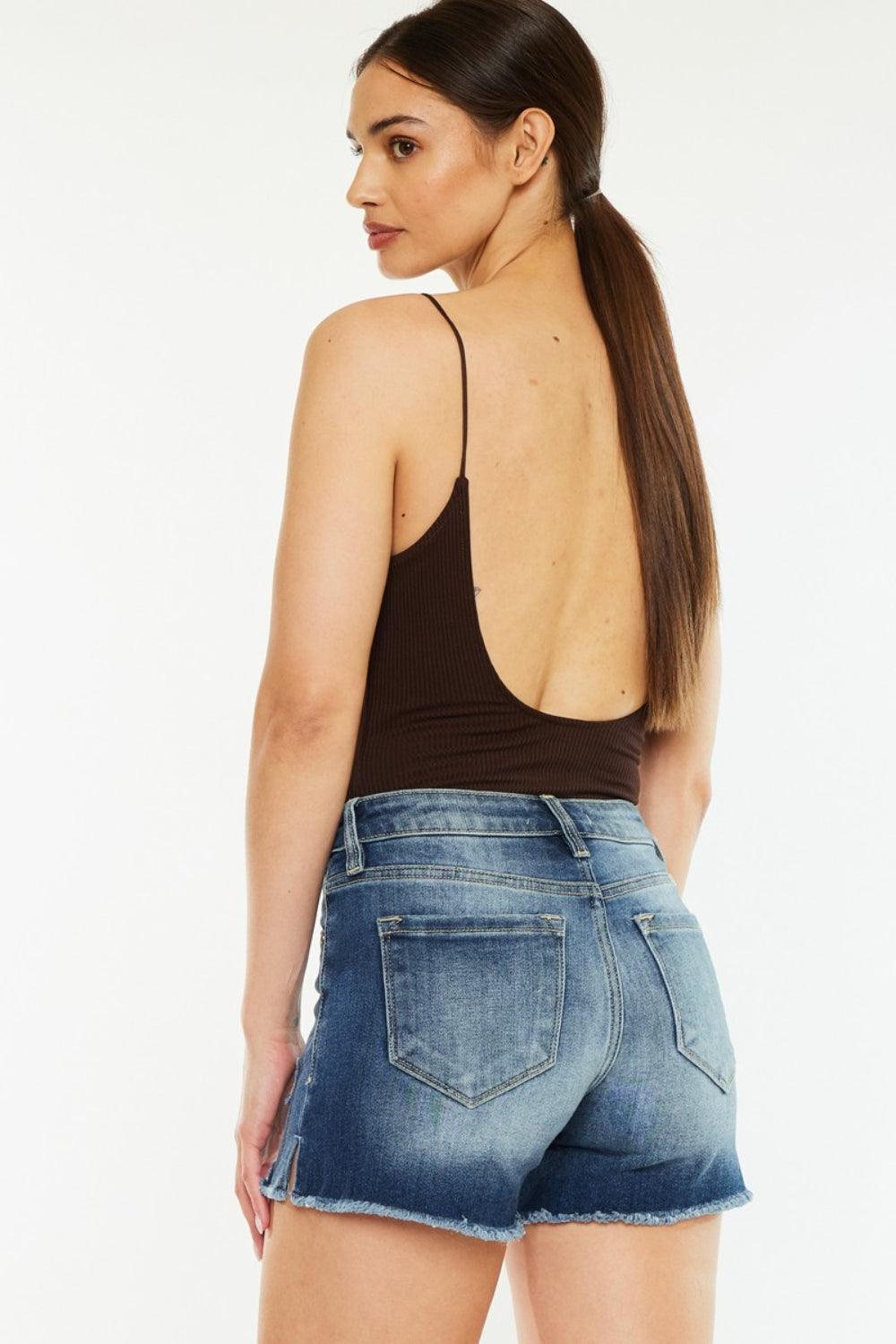Kancan High Waist Raw Hem Denim Shorts Carauana Store