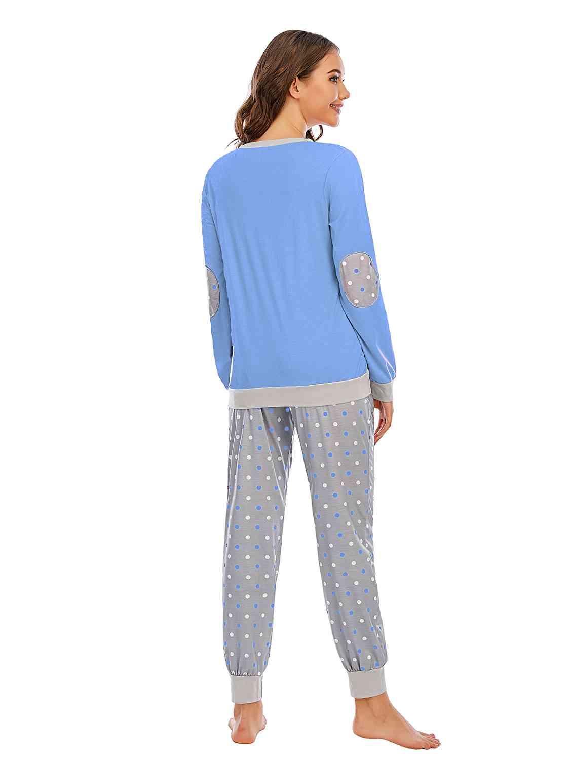 Long Sleeve Top and Polka Dot Pants Set Carauana Store
