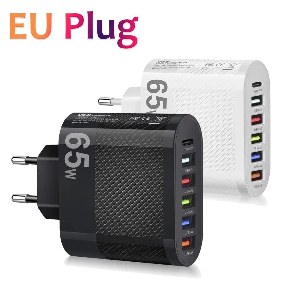 Mobile Phone Charger | Fast Charging | 5USB+Type-C Carauana Store